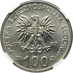 100 złotych 1987 Kazimierz III Wielki - NGC MS65
