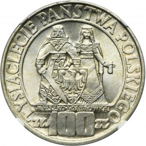 100 złotych 1966 Mieszko i Dąbrówka - NGC MS66