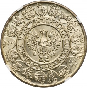 PRÓBA, 100 złotych 1966 Mieszko i Dąbrówka półpostacie - NGC MS66