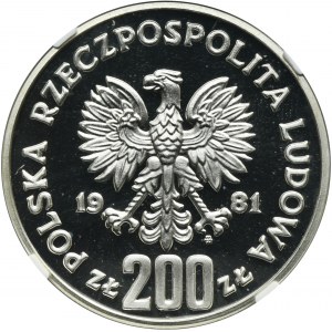 PRÓBA, 200 złotych 1981 Bolesław II Śmiały - NGC PF68 ULTRA CAMEO