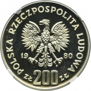 PRÓBA, 200 złotych 1980 Kazimierz I Odnowiciel - NGC PF68 ULTRA CAMEO