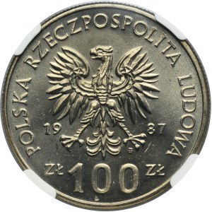 100 złotych 1987 Kazimierz III Wielki - NGC MS66