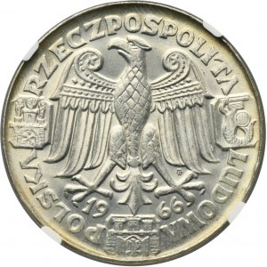 PROBE, 100 Zloty 1966 Mieszko und Dąbrówka Köpfe - NGC MS64