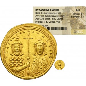 Byzantine Empire, Basil II and Constantine VIII, Histamenon - VERY RARE