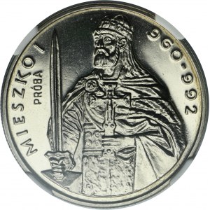 PRÓBA NIKIEL, 50 złotych 1979 Mieszko I - półpostać - NGC MS67