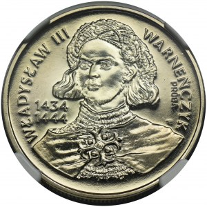 PRÓBA NIKIEL, 10.000 złotych 1992 Władysław III Warneńczyk - popiersie - NGC PF69 CAMEO