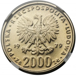 PRÓBA NIKIEL, 2.000 złotych 1979 Mieszko I - półpostać - NGC PF67 ULTRA CAMEO