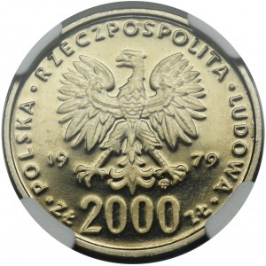 PRÓBA NIKIEL, 2.000 złotych 1979 Mieszko I - popiersie - NGC PF67 CAMEO
