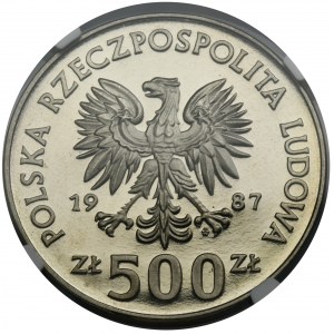 PRÓBA NIKIEL, 500 złotych 1987 Kazimierz III Wielki - NGC PF68 ULTRA CAMEO