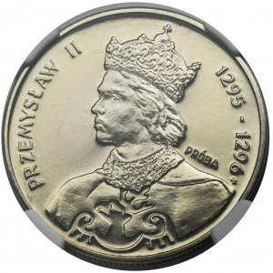 PRÓBA NIKIEL, 100 złotych 1985 Przemysław II - NGC MS67