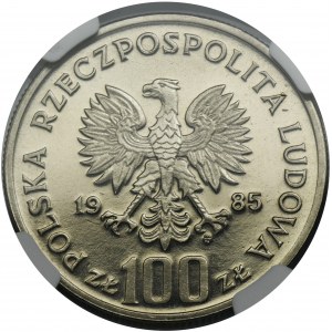 PRÓBA NIKIEL, 100 złotych 1985 Przemysław II - NGC MS67