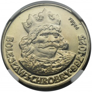 PRÓBA NIKIEL, 50 złotych 1980 Bolesław I Chrobry - NGC PF66 CAMEO