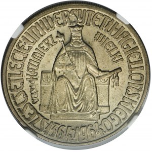 PRÓBA, 10 złotych 1964 Kazimierz Wielki - NGC MS64 - wklęsły napis na awersie