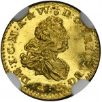 Augustus III of Poland, 1/4 Ducat Dresden 1735 FWôF - NGC MS63 - VERY RARE