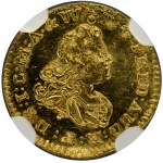 Augustus III of Poland, 1/4 Ducat Dresden 1735 FWôF - NGC MS63 - VERY RARE