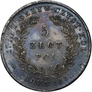 November Uprising, 5 zloty Warsaw 1831 KG