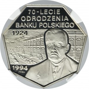 SAMPLE NIKIEL, 300,000 gold 1994 70th Anniversary of the Revival of the Bank of Poland - NGC PF69 ULTRA CAMEO