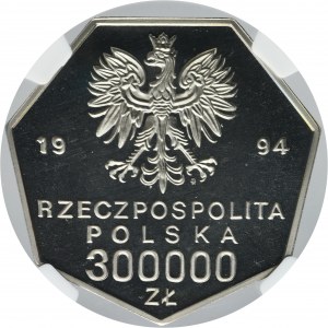 SAMPLE NIKIEL, 300,000 gold 1994 70th Anniversary of the Revival of the Bank of Poland - NGC PF69 ULTRA CAMEO