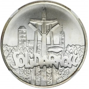 100.000 złotych 1990 Solidarność - TYP C - NGC MS66