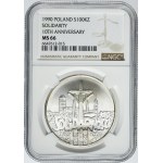 100.000 złotych 1990 Solidarność - TYP C - NGC MS66