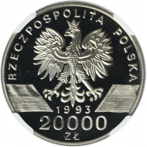 PRÓBA NIKIEL, 20.000 złotych 1993 Jaskółki - NGC PF69 ULTRA CAMEO