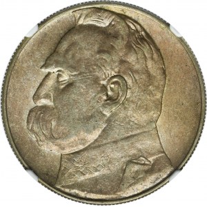 Piłsudski, 10 złotych 1936 - NGC AU55