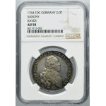 Xaver as administrator, 2/3 Thaler (gulden) Dresden 1764 EDC - NGC AU58 - RARE