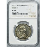 Augustus II the Strong, 1/3 Thaler Dresden 1723 IGS - NGC MS64 - VERY RARE