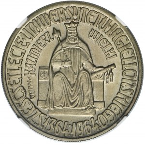 SAMPLE, 10 gold 1964 Casimir the Great - NGC MS65 - concave inscription on the obverse