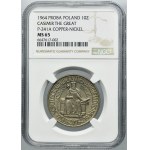 SAMPLE, 10 gold 1964 Casimir the Great - NGC MS65 - concave inscription on the obverse