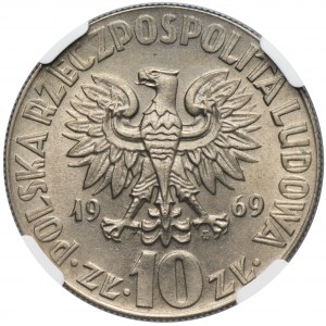 10 złotych 1969 Kopernik - NGC MS65