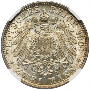 Germany, City of Bremen, 2 Mark Hamburg 1904 J - NGC MS66