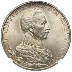 Germany, Kingdom of Prussia, Wilhelm II, 3 Mark Berlin 1913 A - NGC MS63+