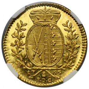 Germany, Saxony, Friedrich August III, Ducat Dresden 1765 EDC - NGC MS62 - RARE