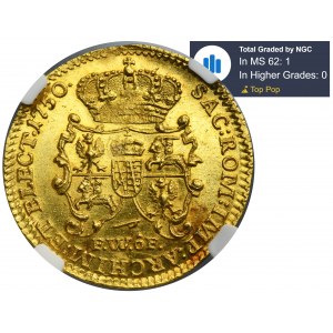 Augustus III of Poland, Ducat Dresden 1750 FWôF - NGC MS62