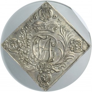 August II the Strong, Thaler Dresden 1697 - NGC AU55