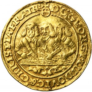 Silesia, Duchy of Liegnitz-Brieg-Wohlau, Georg III, Ludwig IV and Christian, 3 Ducat Brieg 1657 EW - HYBRID, VERY RARE