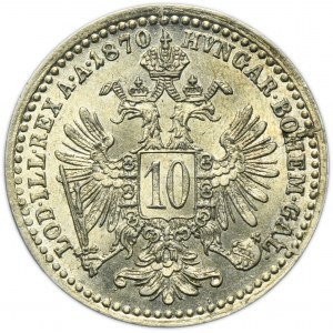 Austria, Franz Joseph I, 10 Kreuzer Wien 1870