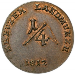 Germany, Duchy of Saxony-Meiningen, Bernhard Eric Freund, 1/4 Kreuzer Eisenach 1812