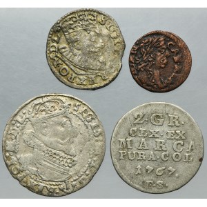 Lot, Poland, SIgismund III Vasa, John II Casimir and Poniatowski, Mix of coins (4 pcs.)