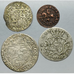 Lot, Poland, SIgismund III Vasa, John II Casimir and Poniatowski, Mix of coins (4 pcs.)