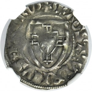 Teutonic Order, Ulrich von Jungingen, Schilling undated - RARE - NGC VF35