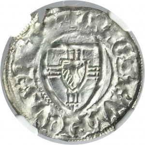 Teutonic Order, Ulrich von Jungingen, Schilling undated - RARE - NGC UNC DETAILS