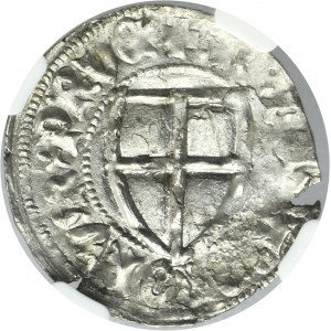 Teutonic Order, Ulrich von Jungingen, Schilling undated - RARE - NGC UNC DETAILS