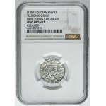 Teutonic Order, Ulrich von Jungingen, Schilling undated - RARE - NGC UNC DETAILS