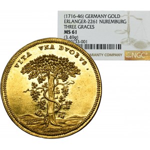 Germany, City of Nuremberg, Medal ducat weight undated - NGC MS61 - VERY RARE