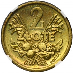 PRÓBA MOSIĄDZ, 2 złote 1958 - NGC MS65 - BARDZO RZADKIE