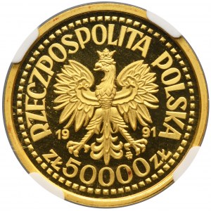 PRÓBA, 50.000 złotych 1991 Jan Paweł II - Ołtarz - NGC PF68 ULTRA CAMEO