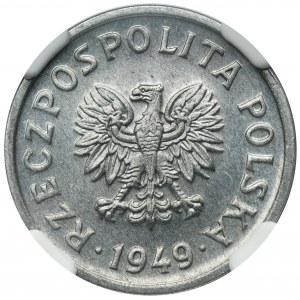 PRÓBA ALUMINIUM, 20 groszy 1949 - NGC MS64 - RZADKIE