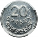 PRÓBA ALUMINIUM, 20 groszy 1949 - NGC MS64 - RZADKIE